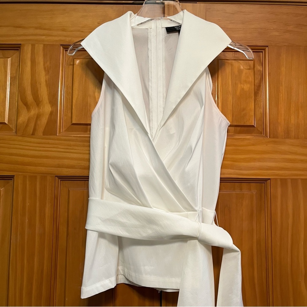 Tadashi Collection White Sleeveless Blouse Size 12
